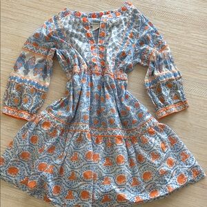 Gretchen Scott Designs Blue and Orange Long Sleeve Dress